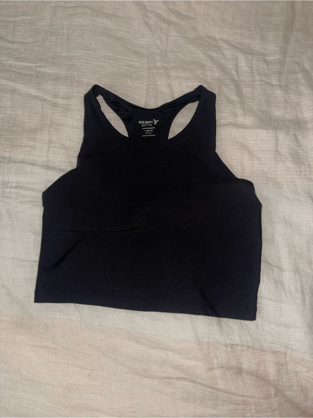 Girls Sporty Old Navy Black Racerback Cropped Tank Top